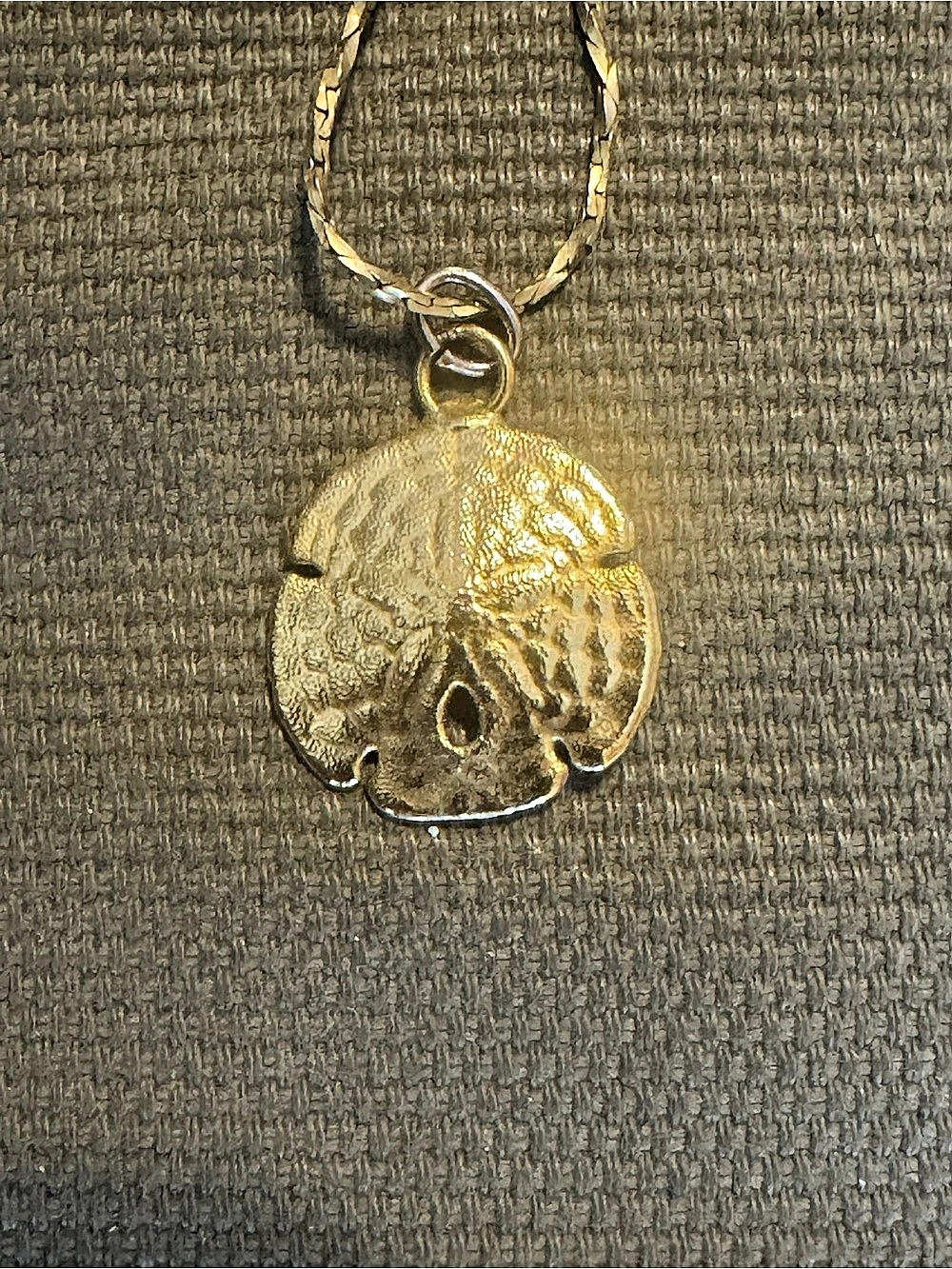 Vintage Gold Sand Dollar Gold Pendant & Necklace